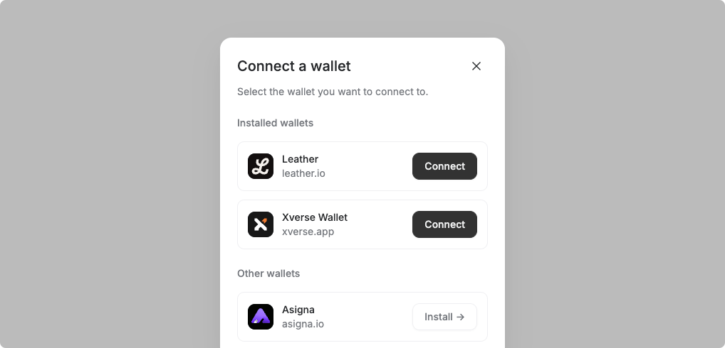 Connect Modal